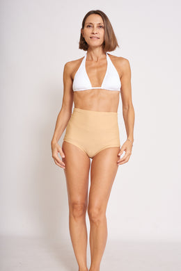 Stoma Bikini-Höschen mit hoher Taille - Beige