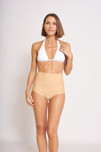 Stoma Bikini-Höschen mit hoher Taille - Beige