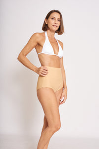 Stoma Bikini-Höschen mit hoher Taille - Beige