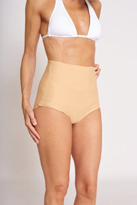 Stoma Bikini-Höschen mit hoher Taille - Beige