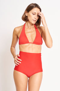 Stoma Bikini-Höschen mit hoher Taillee - Rot
