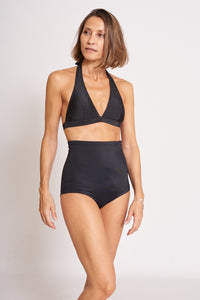 Stoma Bikini-Höschen mit hoher Taille - Schwarz