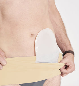 Schwimmender Ostomiegürtel - Beige mit Innentasche