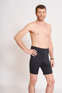 Badeanzug mit hoher Taille für Männer Ostomy Schwarz