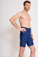 Bild zum Galeriebetrachter hochladen, Herren-Badeanzug mit hoher Taille, blau 