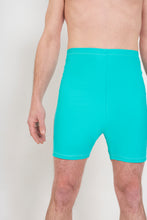 Bild zum Galeriebetrachter hochladen, Ostomy Men's High Waist Swimsuit - Cyan