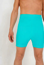 Load image in gallery viewer, Ostomy Men's High Waist Swimsuit - Cyan