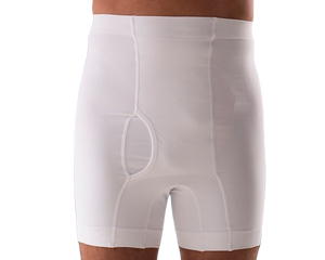 Men's High Waist Ostomy Boxer - White