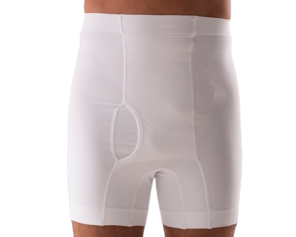 Men's High Waist Ostomy Boxer - White