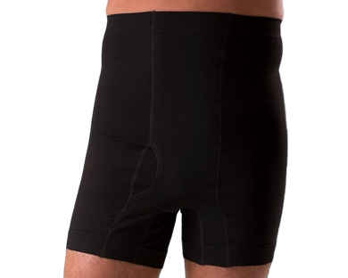 Men's High Waist Ostomy Boxer - Black