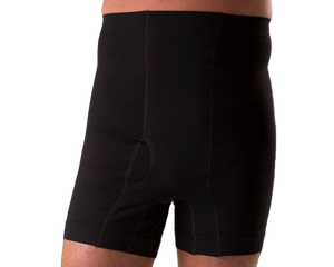 Men's High Waist Ostomy Boxer - Black