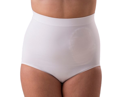 Women's High Waist Ostomy Panty - White