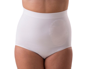 Women's High Waist Ostomy Panty - White