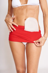 Ostomy Swim Wrap - Red With Inner Pocket