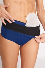 Upload image to gallery viewer, Ostomy Bikini Panties High Waist - Navy Blue With Inner Pocket