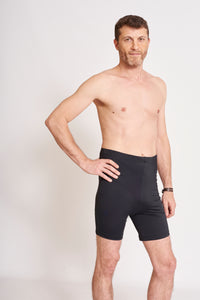 Men's High Waist Swimsuit Ostomy Black