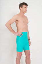 Load image in gallery viewer, Ostomy Men's High Waist Swimsuit - Cyan