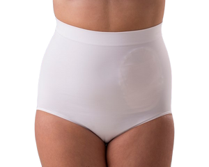 Culotte de stomie taille haute pour femme - blanche