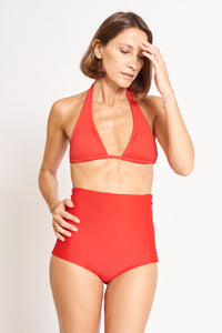 Bas de Maillot de Bain taille Haute Pour Stomie - Rouge