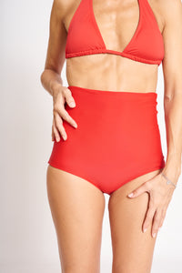 Bas de Maillot de Bain taille Haute Pour Stomie - Rouge