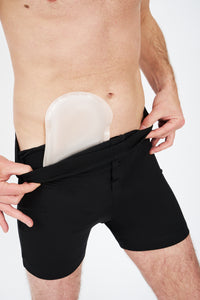 Ostocare Boxer Ostomia de Algodão de Cintura Alta (Abertura Frontal)