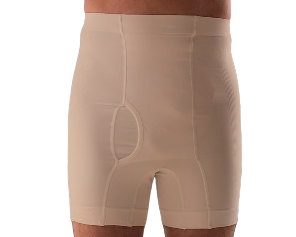 Ostomia de Boxer Masculino de Cintura Alta - Bege