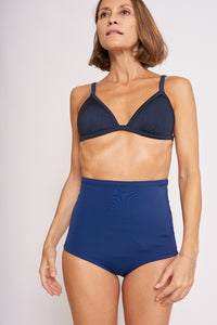 Calcinha Bikini Estomia Cintura Alta - Azul Marinho