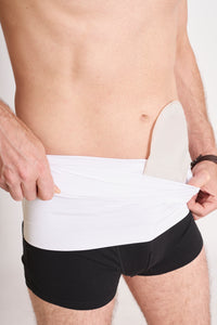 Ostomy Girdle Semi-Rigid - Branco Com Bolso Interno