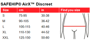 SAFEHIP AirX Discreto Protetor de quadril feminino - Preto